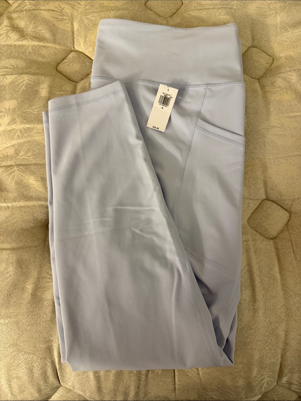 NWT Old Navy Pale Blue/Purple High-Waist Performance Leggings with Pockets